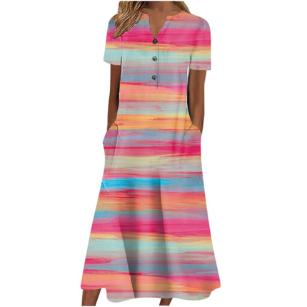 Women’s letnia sukienka midi casual, light & pocket-ready