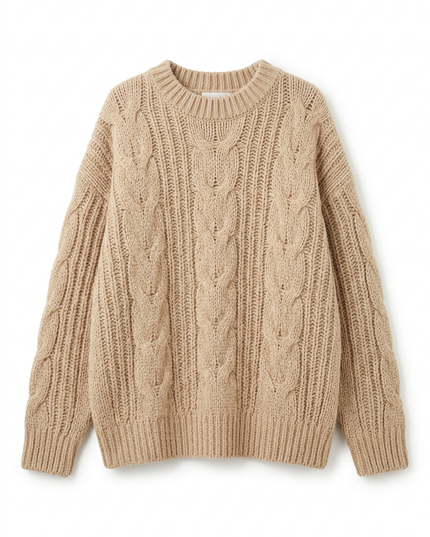 Damski Sweter Dziergany Oversize Ciepły