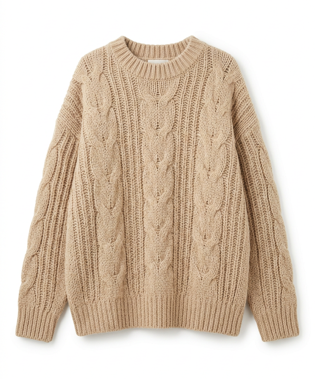Damski Sweter Dziergany Oversize Ciepły