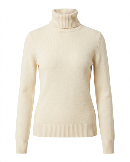 Elegancki Sweter Damski z Golfem Wełniany