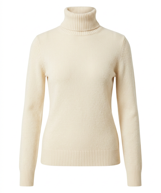 Elegancki Sweter Damski z Golfem Wełniany