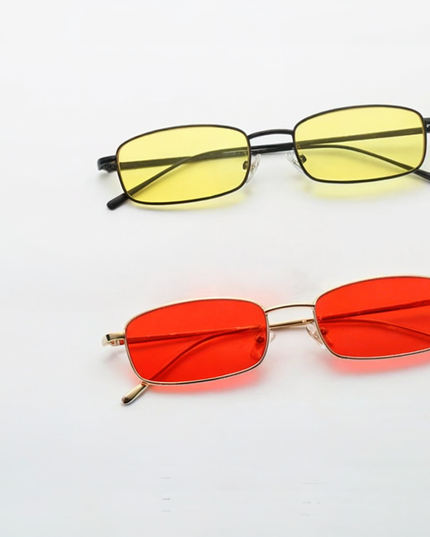Damskie okulary przeciwsłoneczne wąskie z kolorowymi szkłami