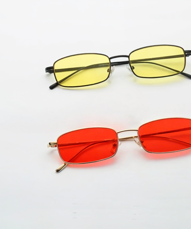 Damskie okulary przeciwsłoneczne wąskie z kolorowymi szkłami