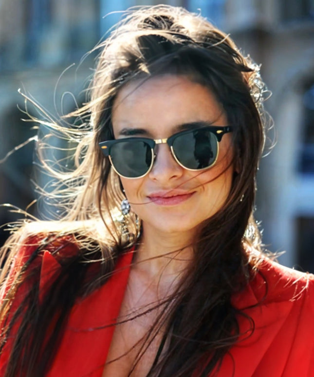 Damskie okulary przeciwsłoneczne klasyczne z okrągłymi szkłami