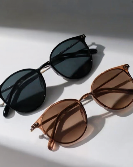 Damskie okulary przeciwsłoneczne z okrągłymi szkłami - zestaw 2 sztuk
