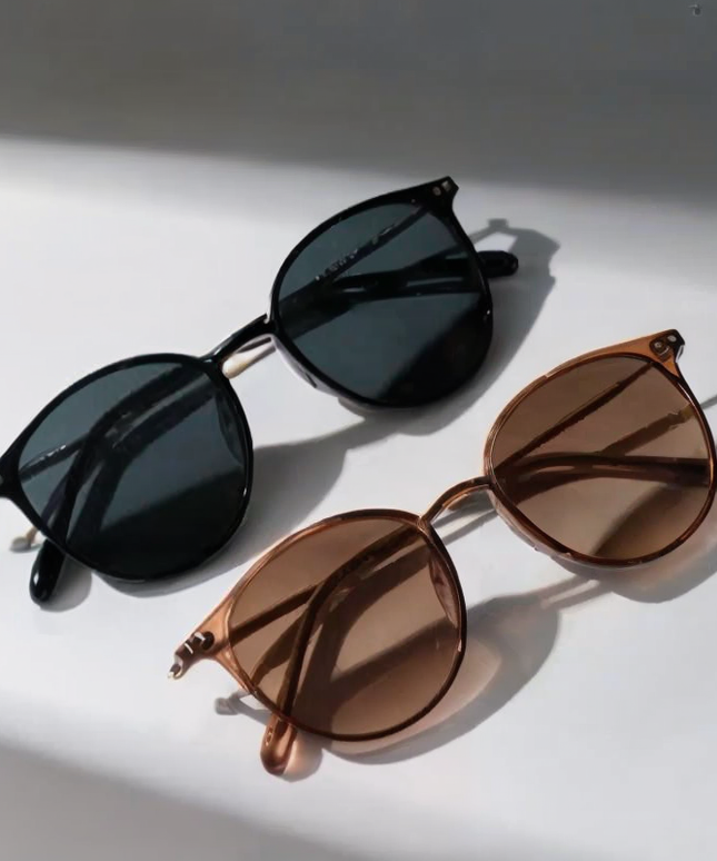 Damskie okulary przeciwsłoneczne z okrągłymi szkłami - zestaw 2 sztuk