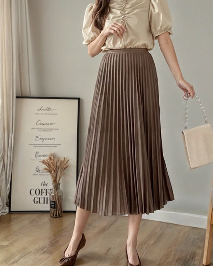 Spódnica midi plisowana z gumką w pasie