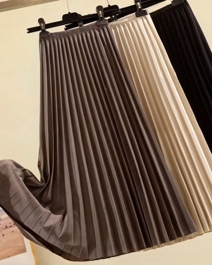 Spódnica midi plisowana z gumką w pasie