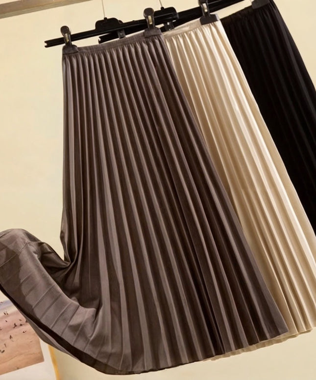 Spódnica midi plisowana z gumką w pasie