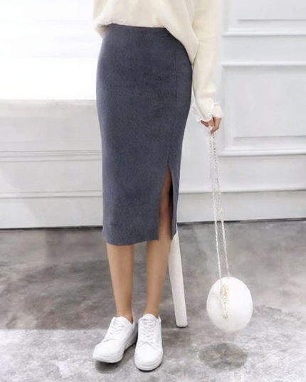 Casualowa spódnica midi ołówkowa