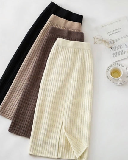 Spódnica midi dzianinowa z gumką w pasie