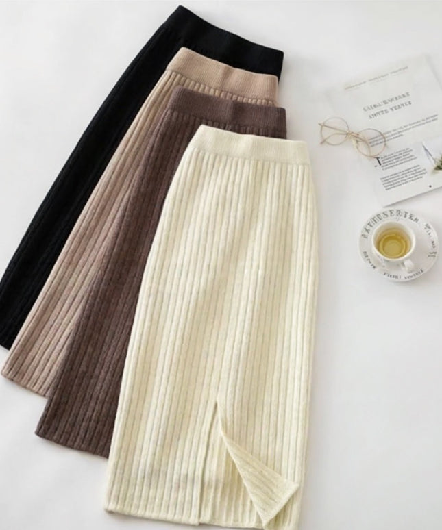 Spódnica midi dzianinowa z gumką w pasie