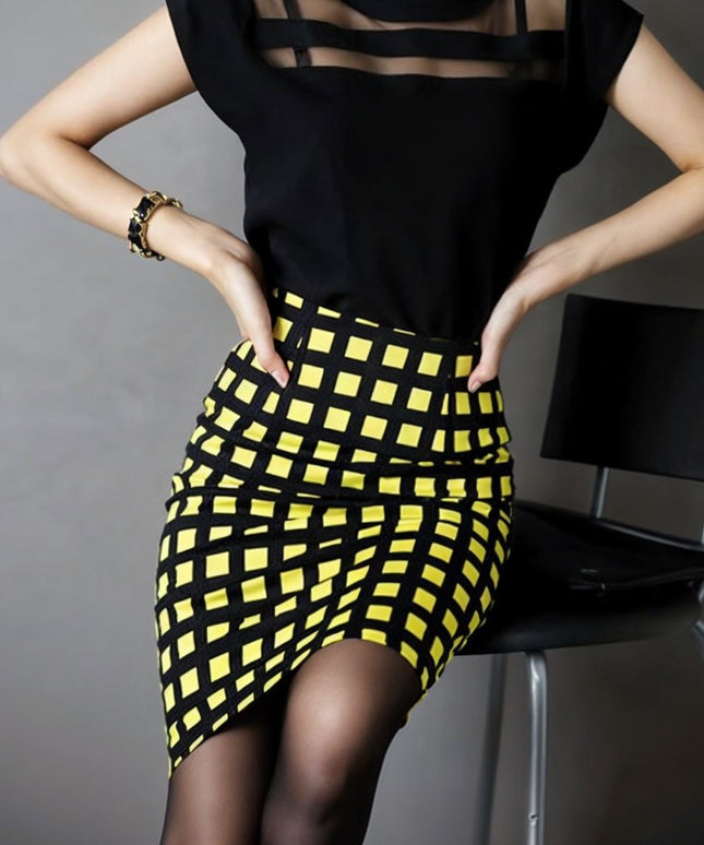 Spódnica midi ołówkowa w kratę