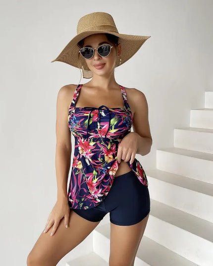 Dwuczęściowy strój kąpielowy tankini z dłuższym topem