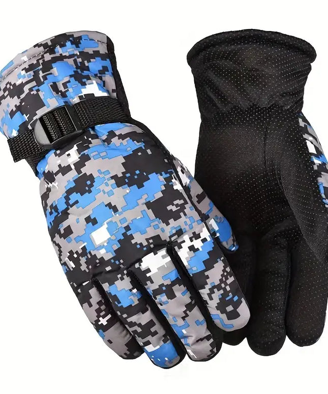 Rękawiczki męskie we wzory z ociepleniem