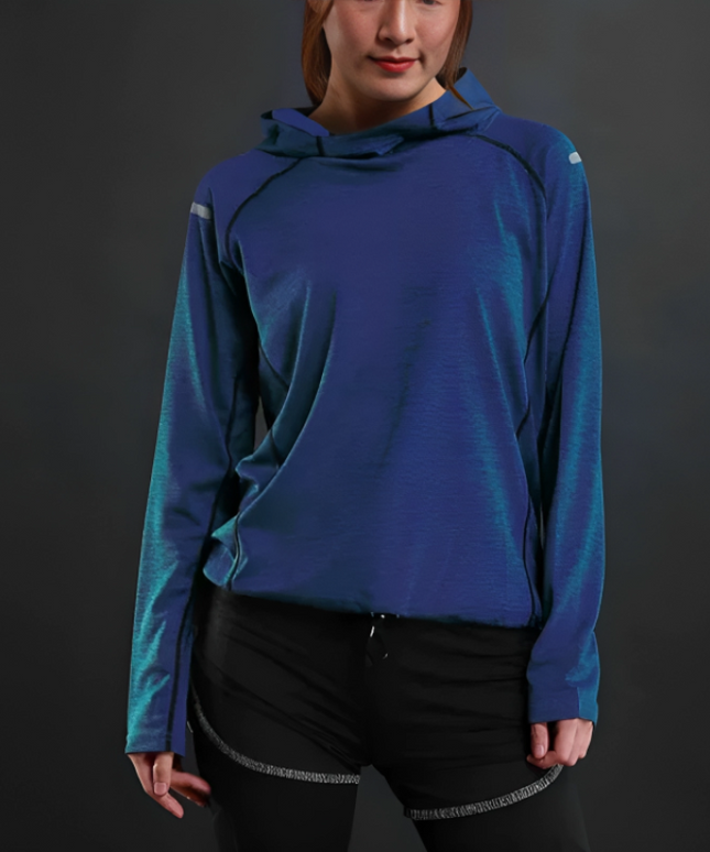 Sportowa bluza damska z cienkiego materiału z kapturem