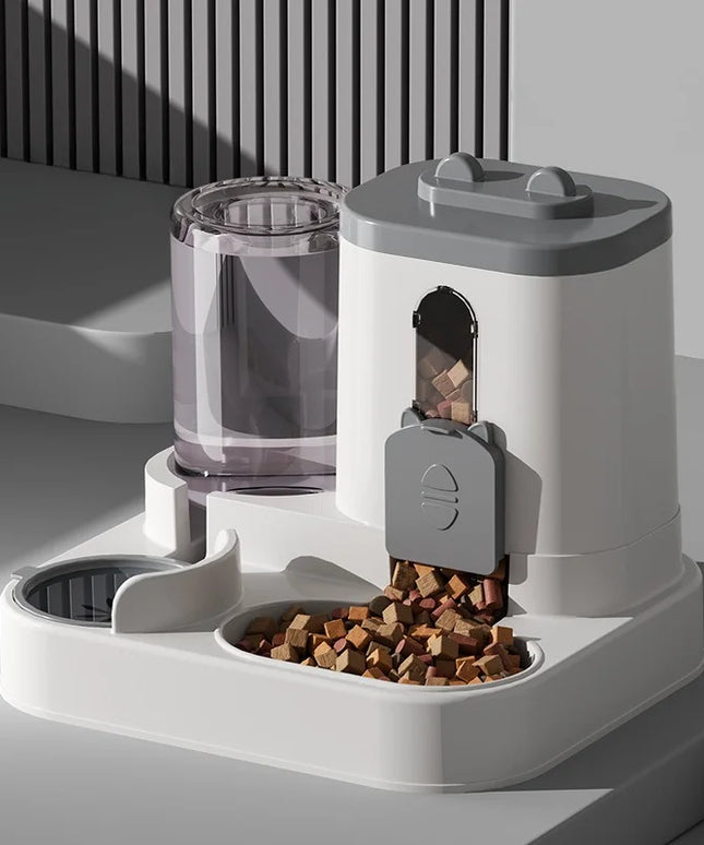 Automatyczny podajnik karmy dla psa z fontanną do wody