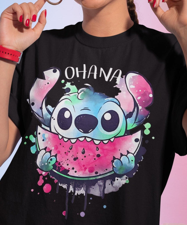Damski T-shirt z motywem tęczowego Stitcha