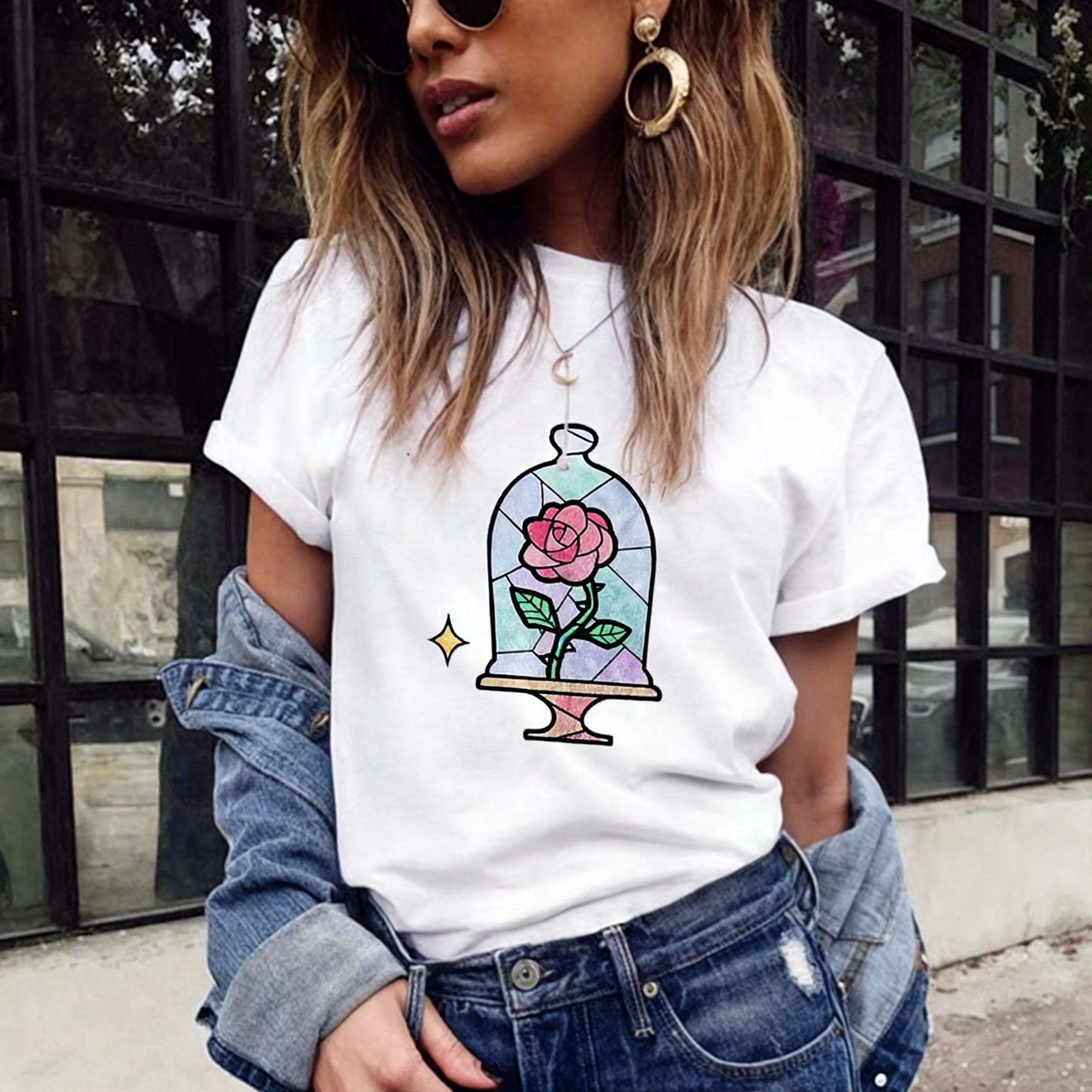 Damski T-shirt inspirowany Małym Księciem