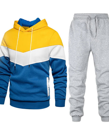 Sportowy komplet męski dresowy - bluza z kapturem i spodnie