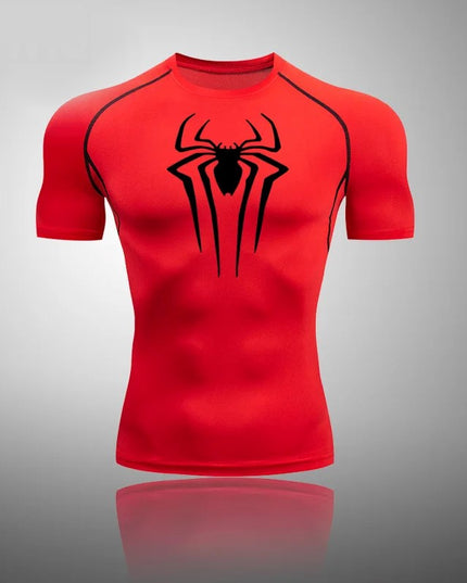 Sportowa koszulka męska z krótkim rękawem i motywem pająka