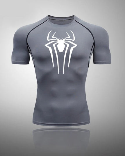 Sportowa koszulka męska z krótkim rękawem i motywem pająka