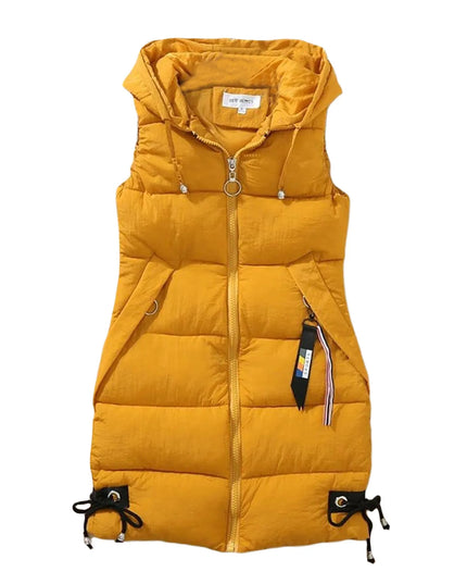 Kamizelka damska puchowa o dłuższym kroju