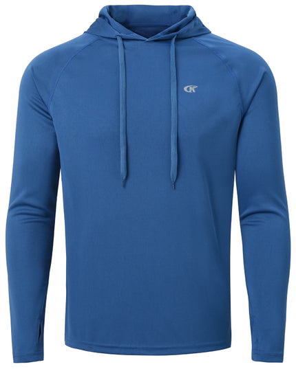 Sportowa koszulka męska z kapturem i długim rękawem - chroniąca przed promieniowaniem UV