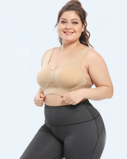 Sportowy biustonosz z elastycznego materiału - plus size