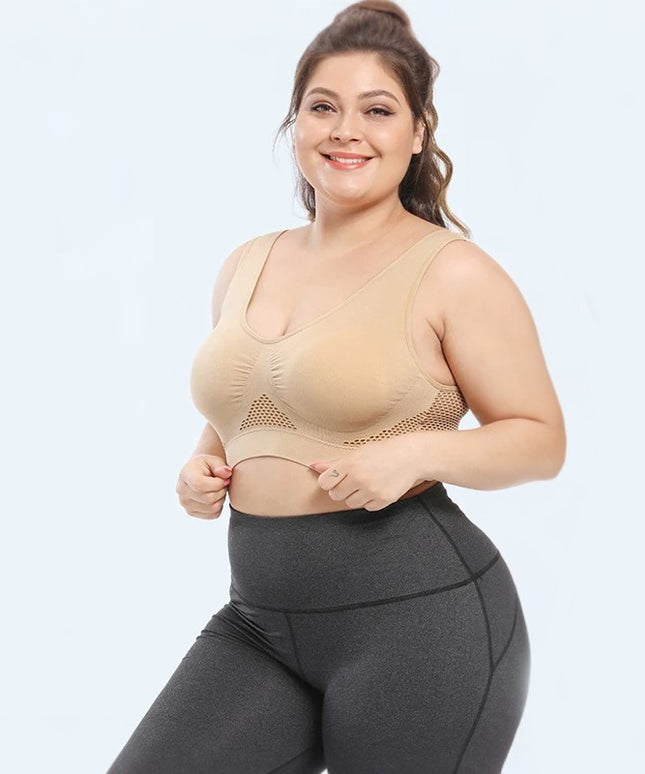 Sportowy biustonosz z elastycznego materiału - plus size