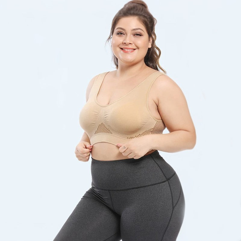 Sportowy biustonosz z elastycznego materiału - plus size