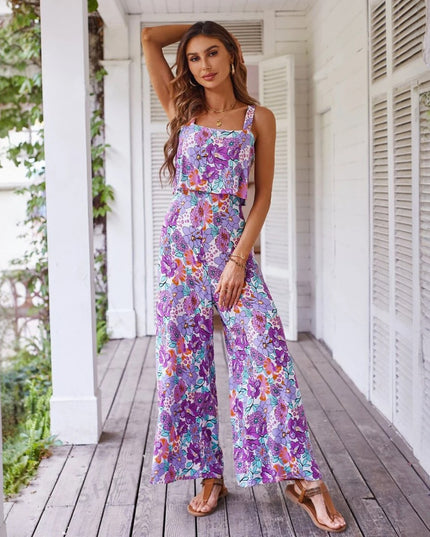 Damski kombinezon letni w kwiaty