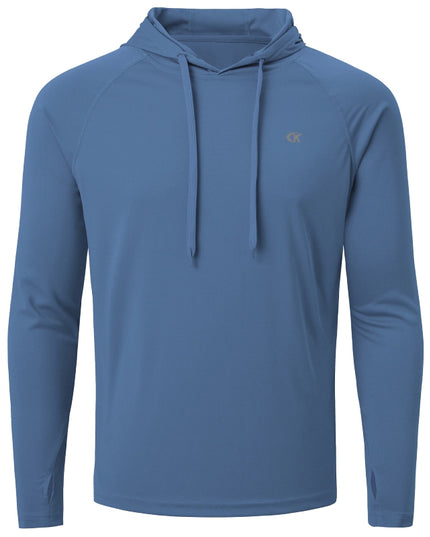 Sportowa koszulka męska z kapturem i długim rękawem - chroniąca przed promieniowaniem UV