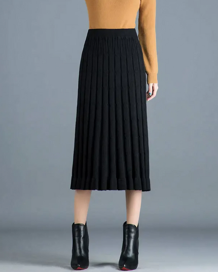 Spódnica midi plisowana z dzianiny