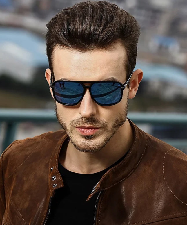 Męskie okulary przeciwsłoneczne pilotki