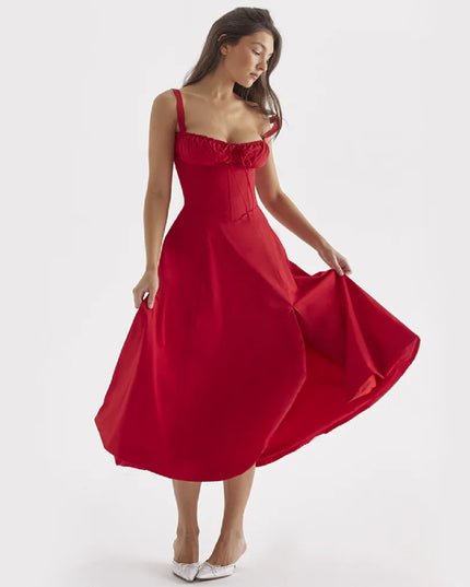 Sukienka midi gorsetowa z regulacją w biuście