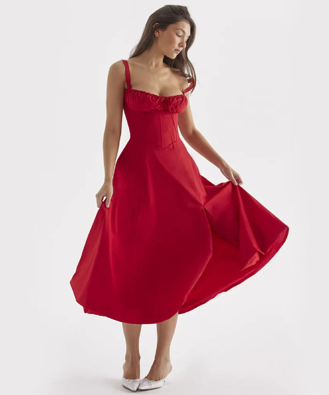 Sukienka midi gorsetowa z regulacją w biuście