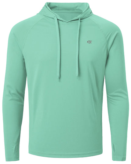 Sportowa koszulka męska z kapturem i długim rękawem - chroniąca przed promieniowaniem UV