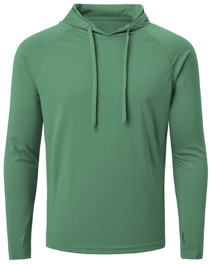 Sportowa koszulka męska z kapturem i długim rękawem - chroniąca przed promieniowaniem UV