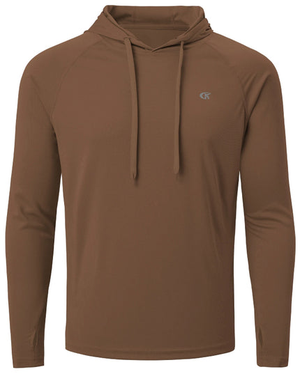 Sportowa koszulka męska z kapturem i długim rękawem - chroniąca przed promieniowaniem UV