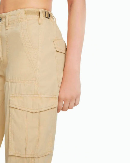 Damskie spodnie cargo z regulowanym pasem