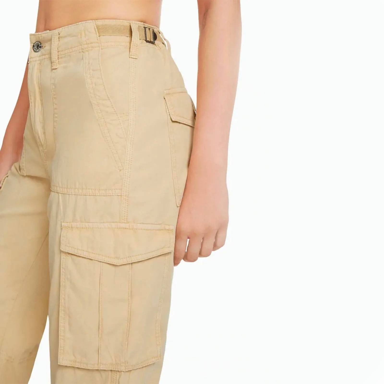Damskie spodnie cargo z regulowanym pasem