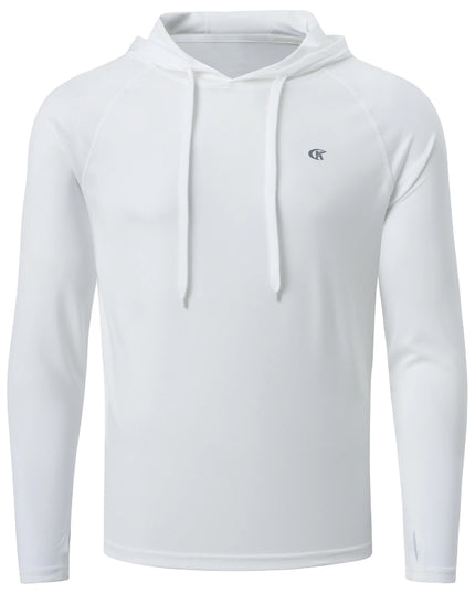 Sportowa koszulka męska z kapturem i długim rękawem - chroniąca przed promieniowaniem UV
