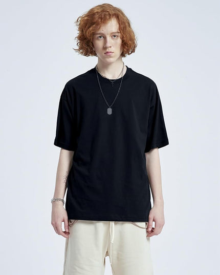 Męski t-shirt oversize bawełniany - czarny
