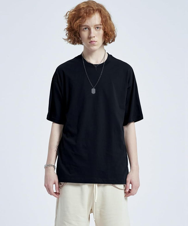 Męski t-shirt oversize bawełniany - czarny
