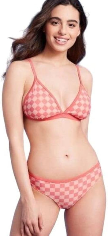 Damskie bikini trójkątne - koralowy róż
