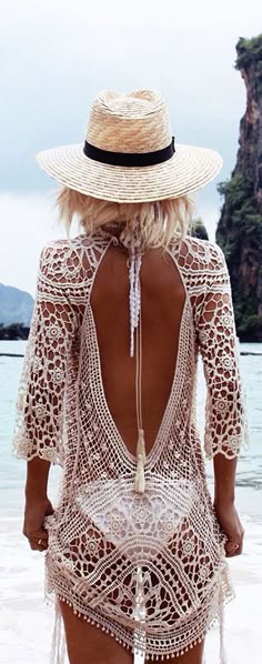 Damska Tunika Plażowa Boho – Ażurowa Narzutka na Kostium