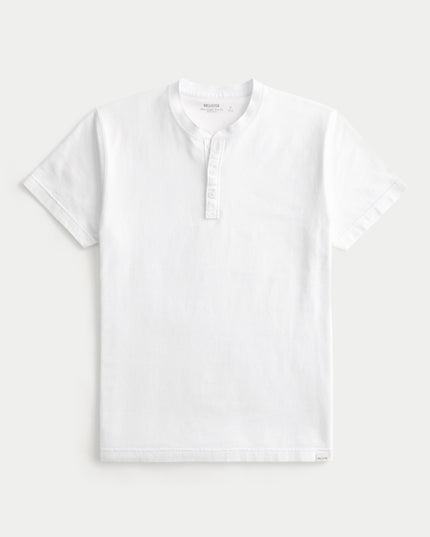 Męski henley bawełniany - biały