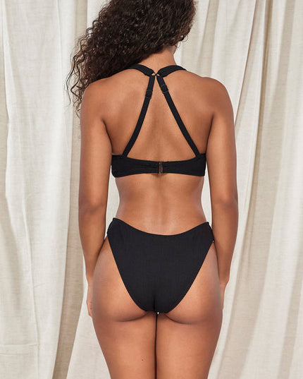 Damskie bikini z wysokim stanem - czarne