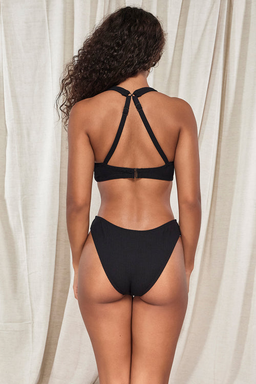 Damskie bikini z wysokim stanem - czarne